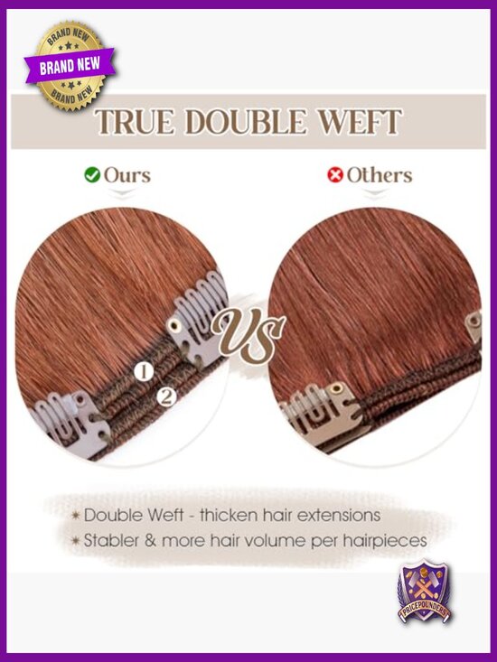 Clip in Hair Extensions Real Human Hair Double Weft Thick 8pcs 14 Inch 120g